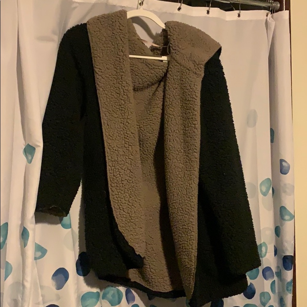 UO Carmella Reversible Hooded Teddy Jacket